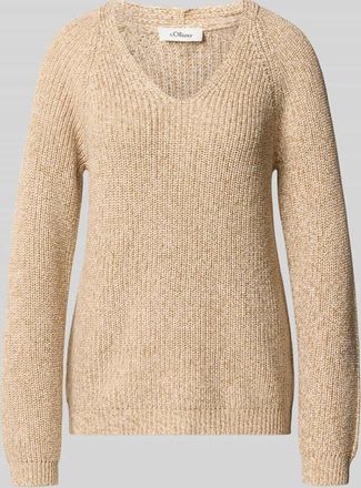 s.Oliver Red Label Regular Fit Strickpullover aus Baumwoll-Mix in Beige, Größe 34