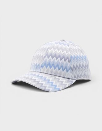 Missoni Womens Zig Zag Baseball Cap Blue / Grey - White - Size: ONE size