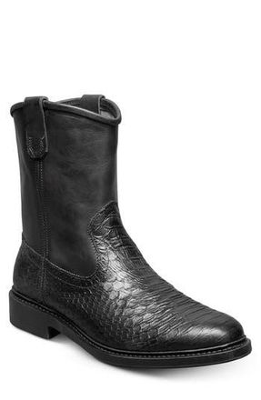 Allen Edmonds Dallas Roper Low Croc Embossed Western Boot in Black Snake Print at Nordstrom Rack, Size 11.5