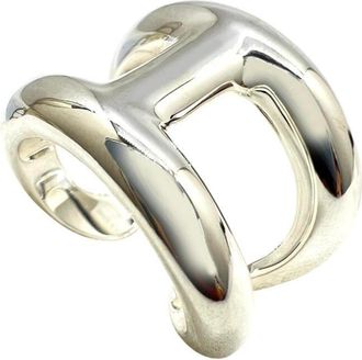 Herm&egrave;s Silver Silver 925 Band Ring (Pre-Owned)