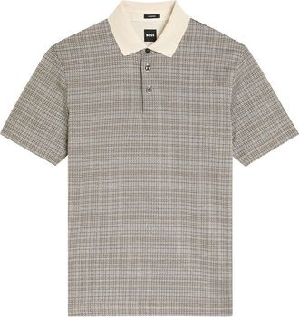 BOSS Boss Checked-jacquard Cotton Polo Shirt - Beige - Xxl