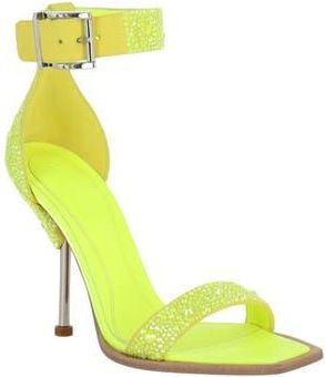 Alexander McQueen Crystal Embellished Sandal in Yellow Silver at Nordstrom Rack, Size 7Us / 37Eu