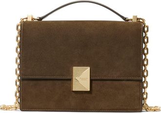 Kate Spade New York deco suede convertible chain shoulder bag in Burnt Sage at Nordstrom