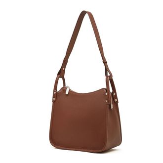 Generic Leather Bucket Shoulder Bags, Compatible For Women Crossbody Purse Tote Office Ladies Handbags(Golden Brown)