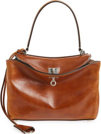 Balenciaga Small Rodeo Leather Top Handle Bag in Tan at Nordstrom