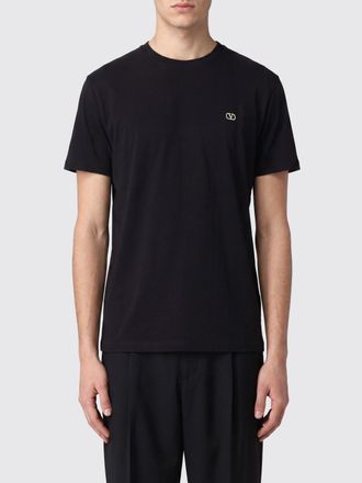 Valentino T-shirt in cotone con logo VLogo Signature a contrasto