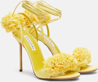 Aquazzura Cherry Kiss leather-trimmed sandals