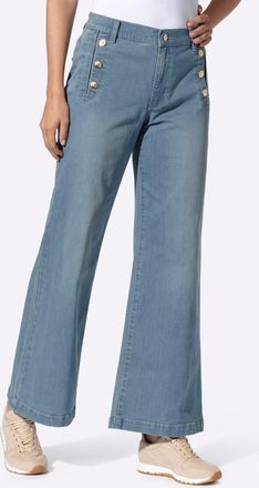 Heine 7/8-Jeans HEINE, Damen, Gr. 34, Normalgr&ouml;ssen, blau, bleached, 98% Baumwolle, 2% Elasthan, unifarben, 7/8-L&auml;nge, Jeans 7/8-Jeans