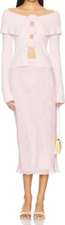 LoveShackFancy Castle Midi Skirt In Candy Fluff