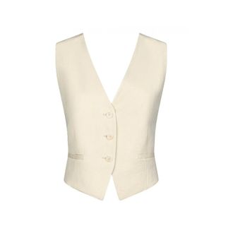 Dondup Slim-fit vest in viscose and linen twill