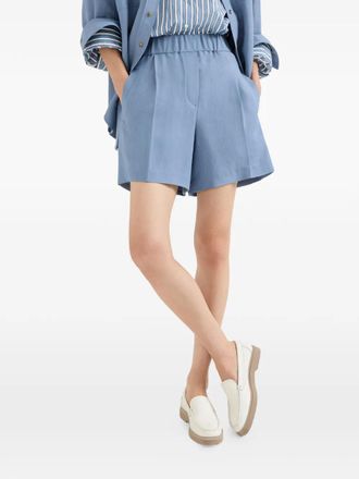 Brunello Cucinelli Womens Viscose And Linen Fluid Twill Baggy Shorts Ss26 W