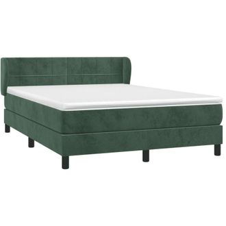 vidaXL Vidaxl - Cama Box Spring Con Colch&oacute;n Terciopelo Verde Oscuro 140x190 Cm