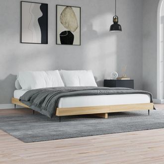 vidaXL Estructura De Cama Sin Colch&oacute;n Roble Sonoma 200x200 Cm Vidaxl