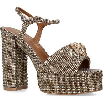 Kurt Geiger Kensington Ankle Strap Platform Sandal in Dark Beige at Nordstrom Rack, Size 8.5