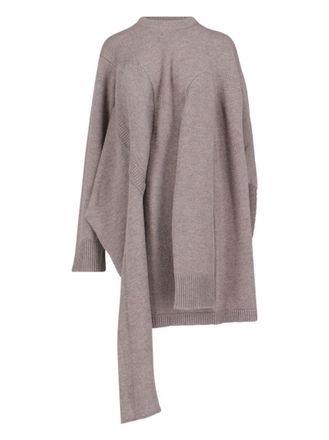 Niccol&ograve; Pasqualetti Asymmetrical Unstructured Sweater In Beige