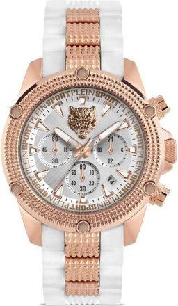 Plein Sport Hurricane Chrono 44mm - unisex - Silicone/stainless steel - One Size - Silver