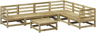 vidaXL 7 Piece Garden Sofa Set Impregnated Wood Pine vidaXL
