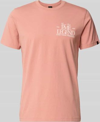 PME Legend T-Shirt mit Label-Print und Rundhalsausschnitt in Hellrot, Gr&ouml;&szlig;e XXXL