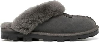 UGG Coquette fur-trimmed slippers - women - Leather - 10 - Grey