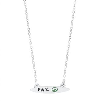 Jessica Elliot Womens Enamel Small Surfboard Necklace - Paz In Silver