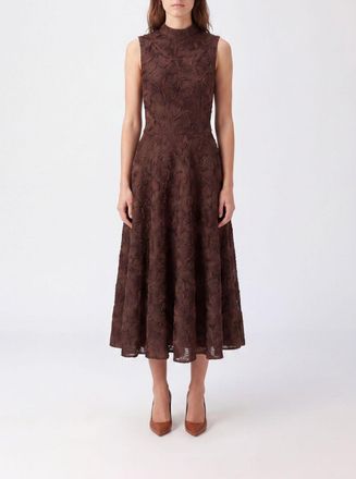 Rotate Abito midi off-the-shoulder in mesh con stampa floreale e gonna a ruota