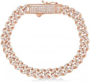 Allurez Diamond Link Chain Bracelet 14k Rose Gold (5.53ct)