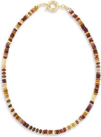 Eye Candy Los Angeles Priya Multicolor Beaded Collar Necklace in Brown at Nordstrom Rack