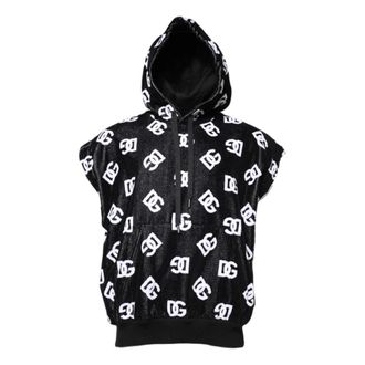 Dolce & Gabbana Hoodies, male, Black, Size: 5XL Pullover Hooded Sweater