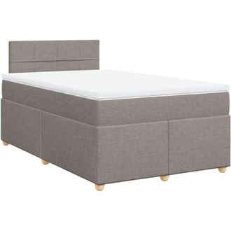 vidaXL Cama Box Spring Con Colch&oacute;n Tela Gris Taupe 120x190 Cm Vidaxl
