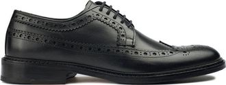 Sole Mens Etham Brogue Shoes - Black Leather - Size UK 12