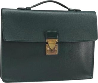 Louis Vuitton Pre-owned Business Bag - Dames - Vintage Handtas - Groen - ONE Size - Leer - Vintage
