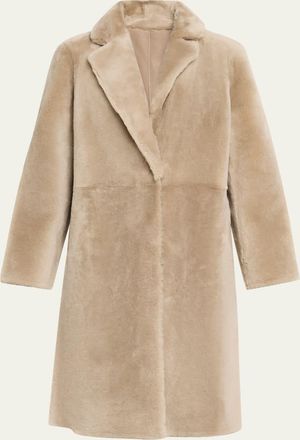 Yves Salomon Ironed Lamb Shearling Coat