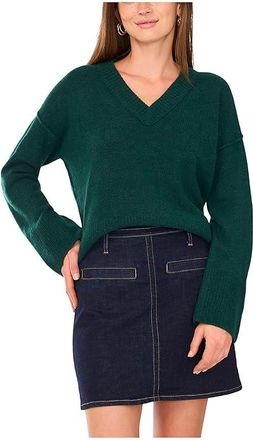 Vince Camuto Wide Sleeve High-Low V-Neck Womens Clothing Wise : MD, Acrylic/Polyester/Spandex