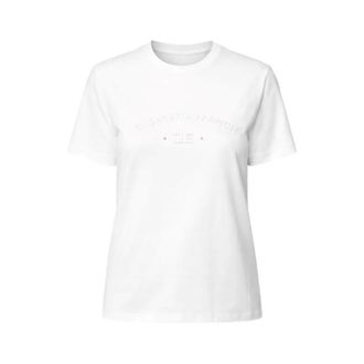 Elisabetta Franchi T-Shirts, female, White, Size: XL T-Shirt with Logo Embroidery