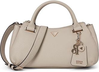 Guess Evie Triple Compartment Satchel Satchel Womens Handbags Light Taupe, Synthetic