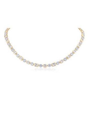 Kenneth Jay Lane Two-Tone Bezel Cubic Zirconia Collar Necklace in Silver/Gold at Nordstrom Rack