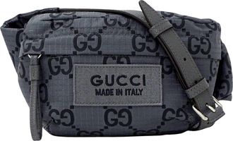 Gucci Black Gray Polyester Sling Bag (Pre-Owned)