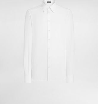 Dolce & Gabbana Silk Crêpe De Chine Martini Shirt - Man Shirts White Silk 37