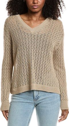 Lafayette 148 New York Cabled V-Neck Sweater