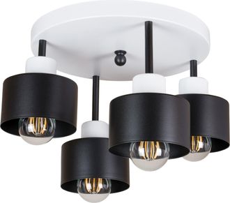 OEM L&aacute;mpara De Techo Blanca Y Negra, De Metal Industrial, 4xe27, Iluminaci&oacute;n Led Moderna Para Sal&oacute;n, Cocina, Dormitorio, Habitaci&oacute;n Infantil, Loft