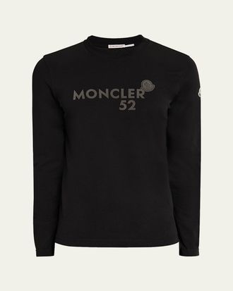 Moncler Mens Logo Script Slim Long-Sleeve T-Shirt