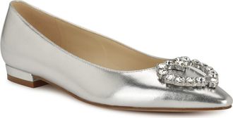 Nine West Hearts Rhinestone Flat in Silver at Nordstrom, Size 7.5