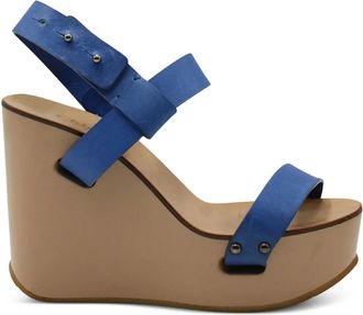 Chloé slingback wedge sandals - Blue