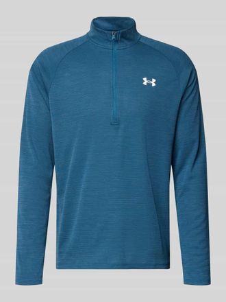 Under Armour Sweatshirt mit kurzem Rei&szlig;verschluss und Logo-Print in Blau, Gr&ouml;&szlig;e XXL