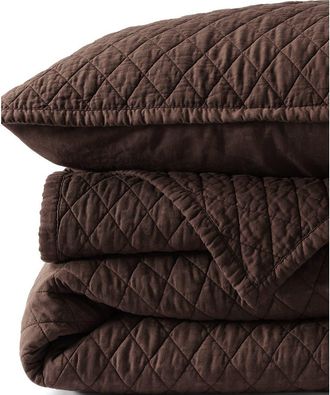Lands End Solid Diamond Double Voile Quilt in Dark Walnut Brown at Nordstrom, Size Full/queen