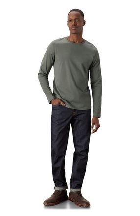 Pact Organic Cotton Mens Softspun Essential Crewneck Long Sleeve Tee in Castor Green at Nordstrom, Size Xx-Large
