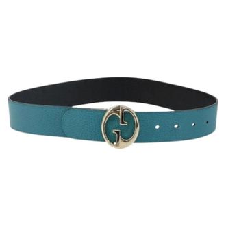 Gucci Pre-owned Belts, female, Blue, Size: ONE SIZE Pre-owned Vintage Leather Belt
