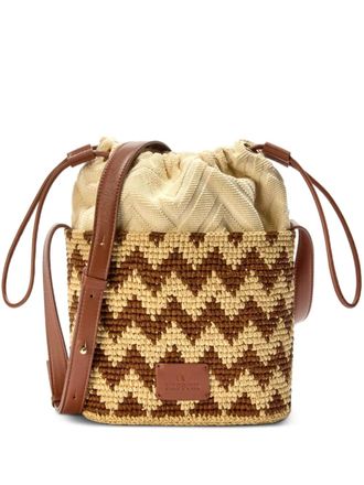 Missoni Borsa a secchiello con motivo zigzag - Marrone