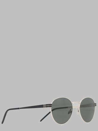 Saint Laurent Womens Logo Detail Sunglasses Black Metal