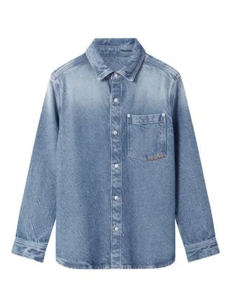 Axel Arigato embroidered-logo denim shirt - men - Cotton - S - Blue